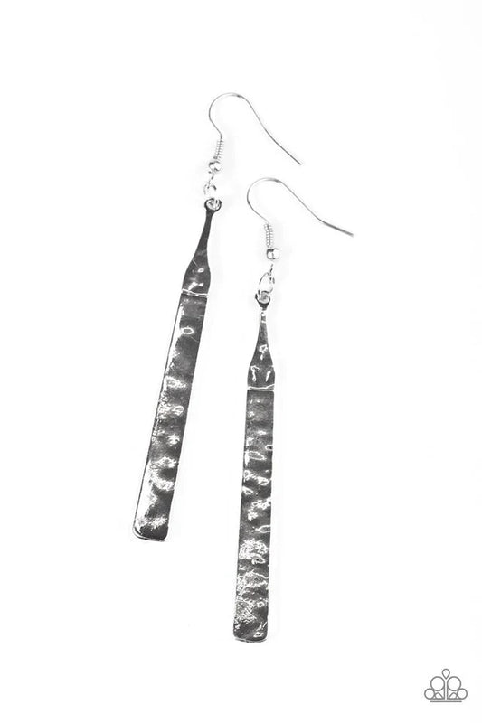 Paparazzi Earring ~ Santa Cruz Shimmer - Silver