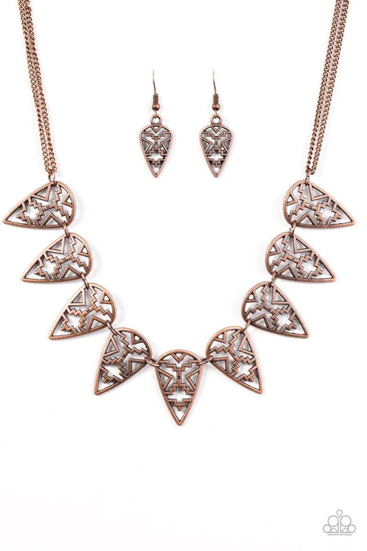 Paparazzi Necklace ~ Triassic Triumph - Copper