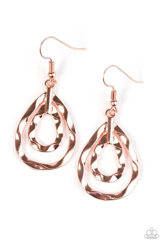 Paparazzi Earring ~ Twinkling Twisters - Copper