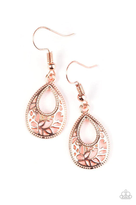 Paparazzi Earring ~ Drop A GLINT - Copper