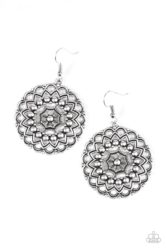 Paparazzi Earring ~ Tahitian Terrace - Silver