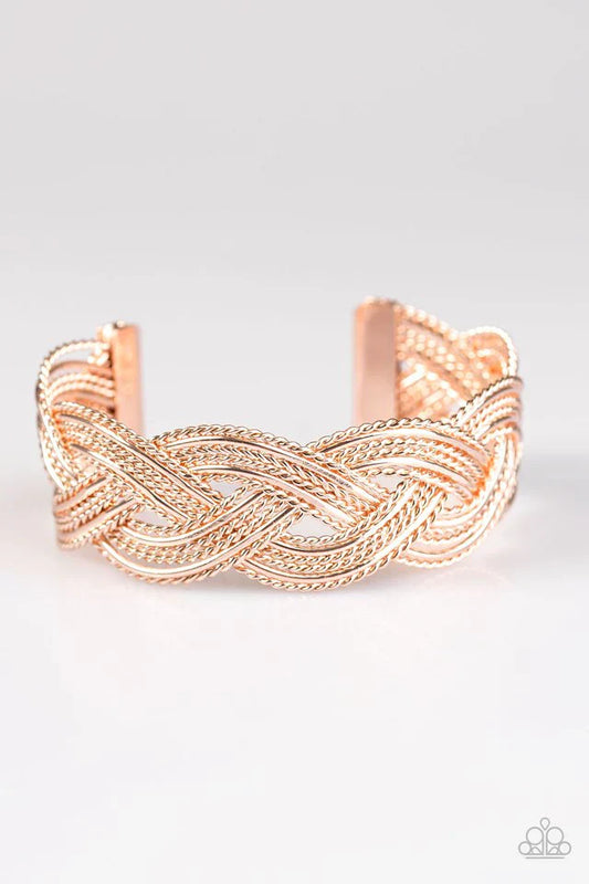 Paparazzi Bracelet ~ Civil Serpent - Rose Gold