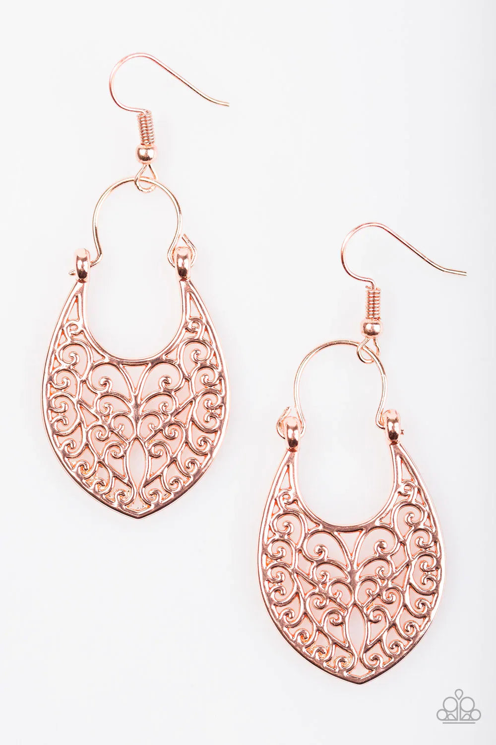 Paparazzi Earring ~ Gleam Queen - Copper