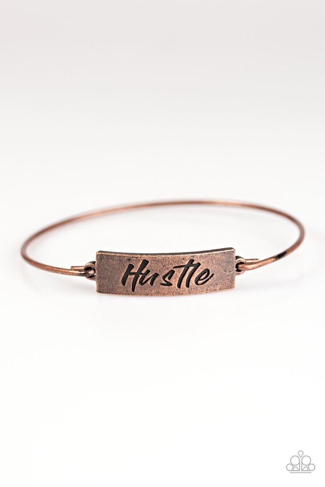 Paparazzi Bracelet ~ Hustle Hard - Copper