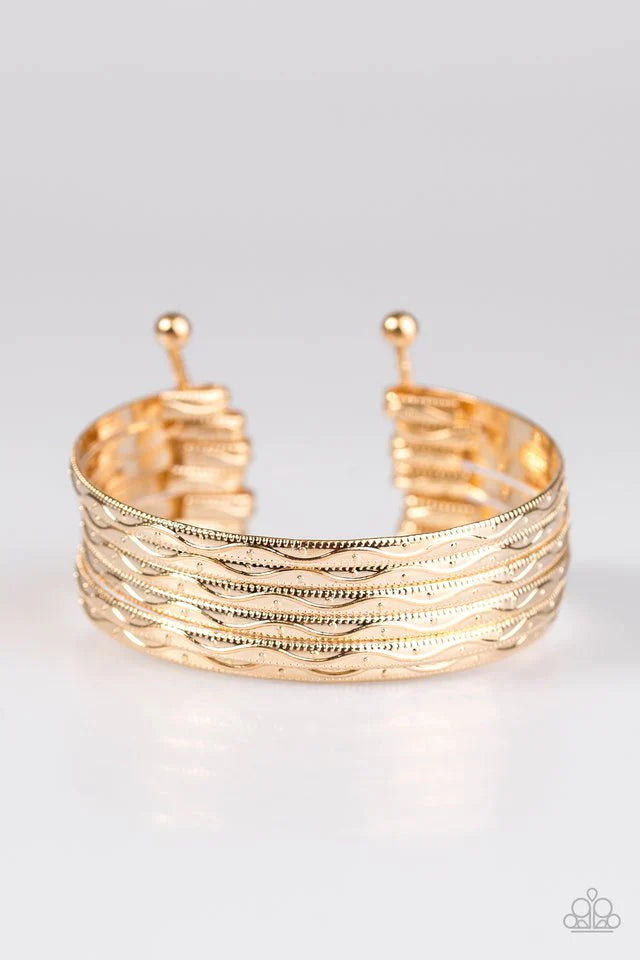 Paparazzi Bracelet ~ River Dance - Gold