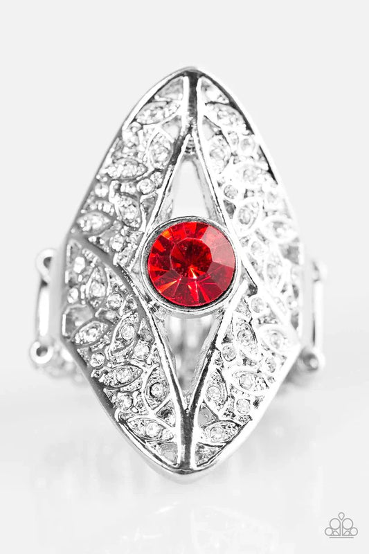 Paparazzi Ring ~ Glittering Gardens - Red