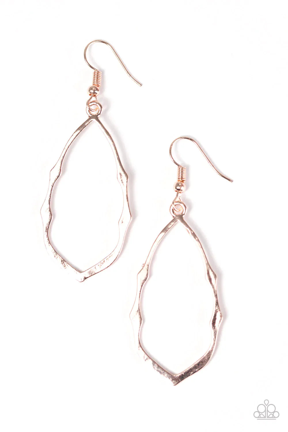 Paparazzi Earring ~ Flat Out Fabulous - Rose Gold