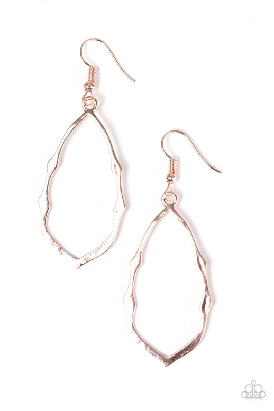 Paparazzi Earring ~ Flat Out Fabulous - Rose Gold