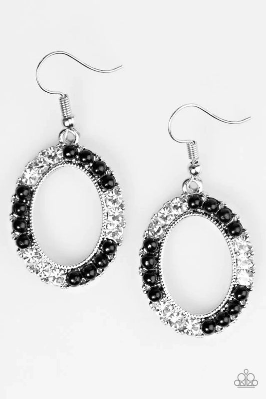 Paparazzi Earring ~ Boss Glam - Black