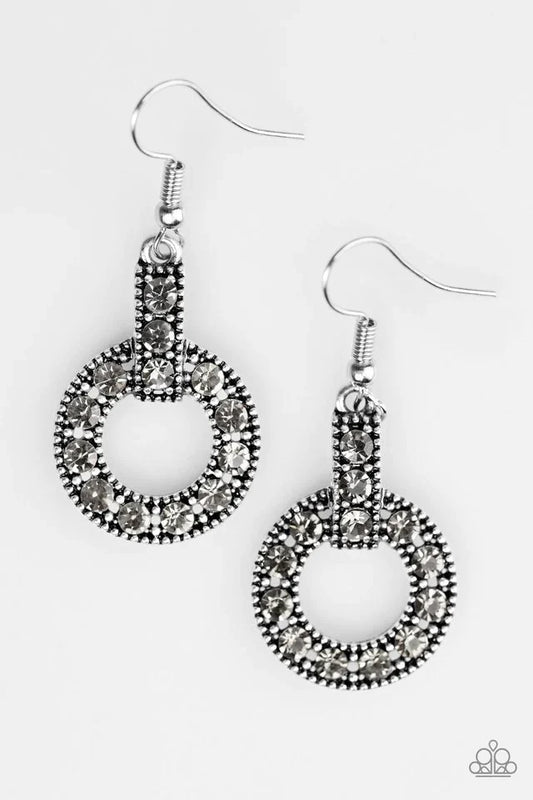 Paparazzi Earring ~ Midnight Ball - Silver