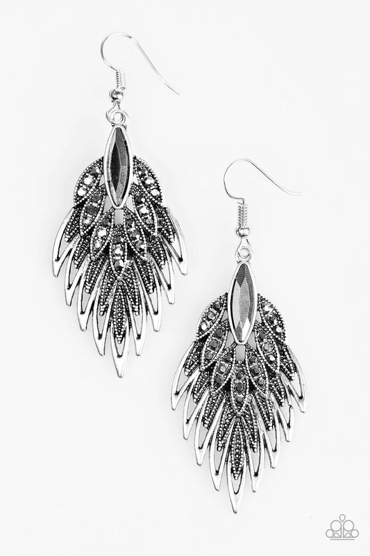 Paparazzi Earring ~ Wing It - Silver