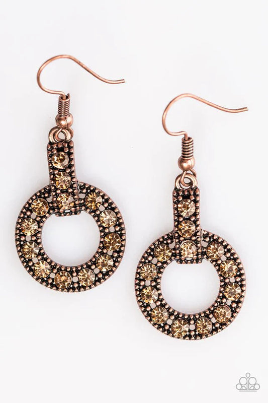 Paparazzi Earring ~ Midnight Ball - Copper