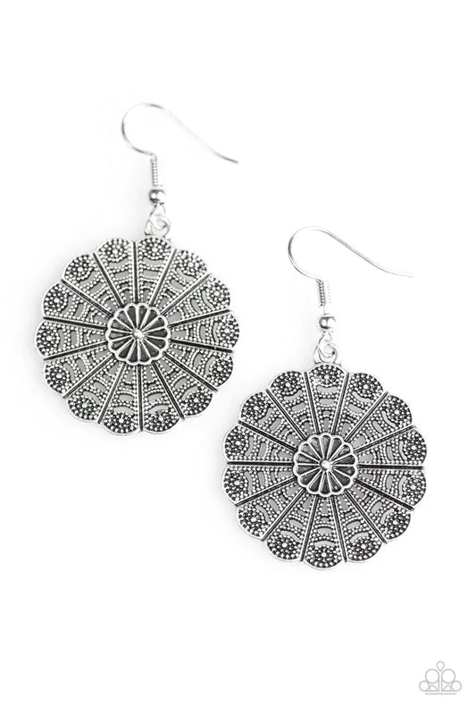 Paparazzi Earring ~ Wildflower Wonder - Silver