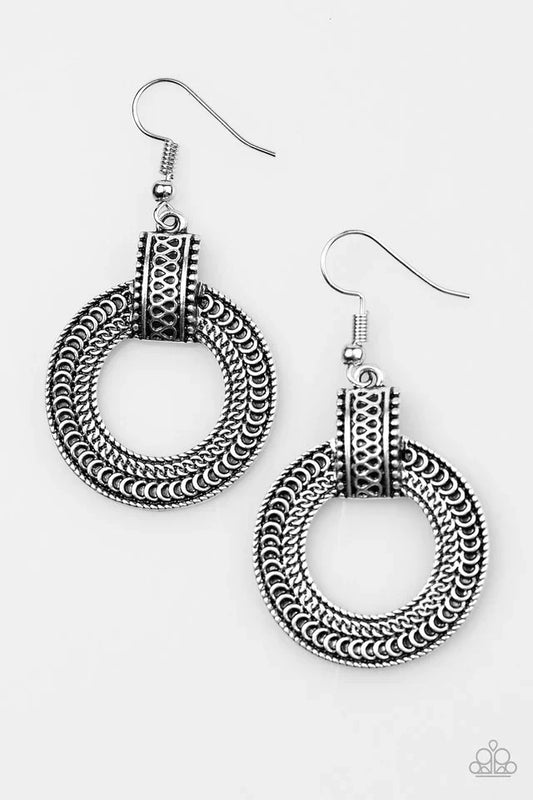 Paparazzi Earring ~ Get Your Wild On - Silver