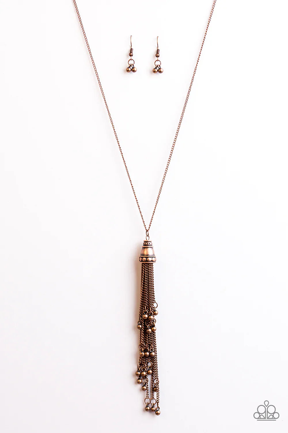 Paparazzi Necklace ~ Talk About Tassel - Copper