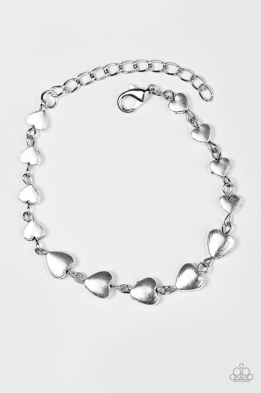 Paparazzi Bracelet ~ Turn Up The HEARTBEAT - Silver