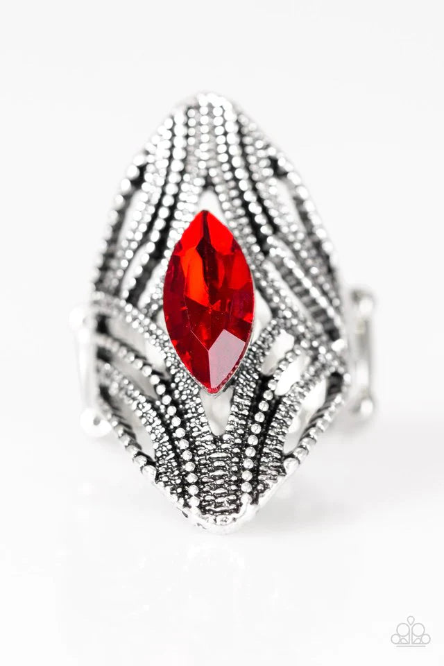 Paparazzi Ring ~ Jungle Jewel - Red