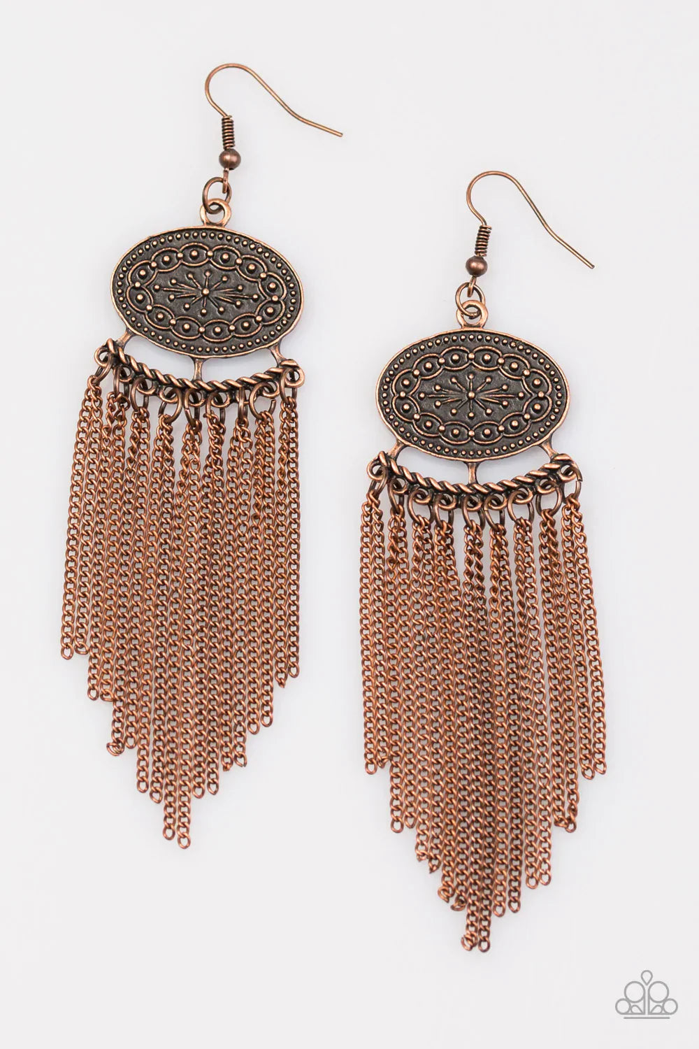 Paparazzi Earring ~ Tantalizing Tassel - Copper