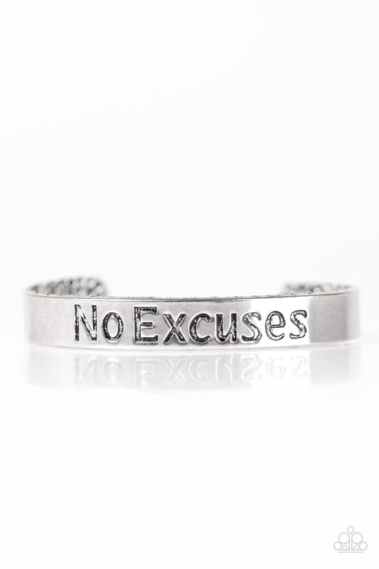 Paparazzi Bracelet ~ No Excuses - Silver