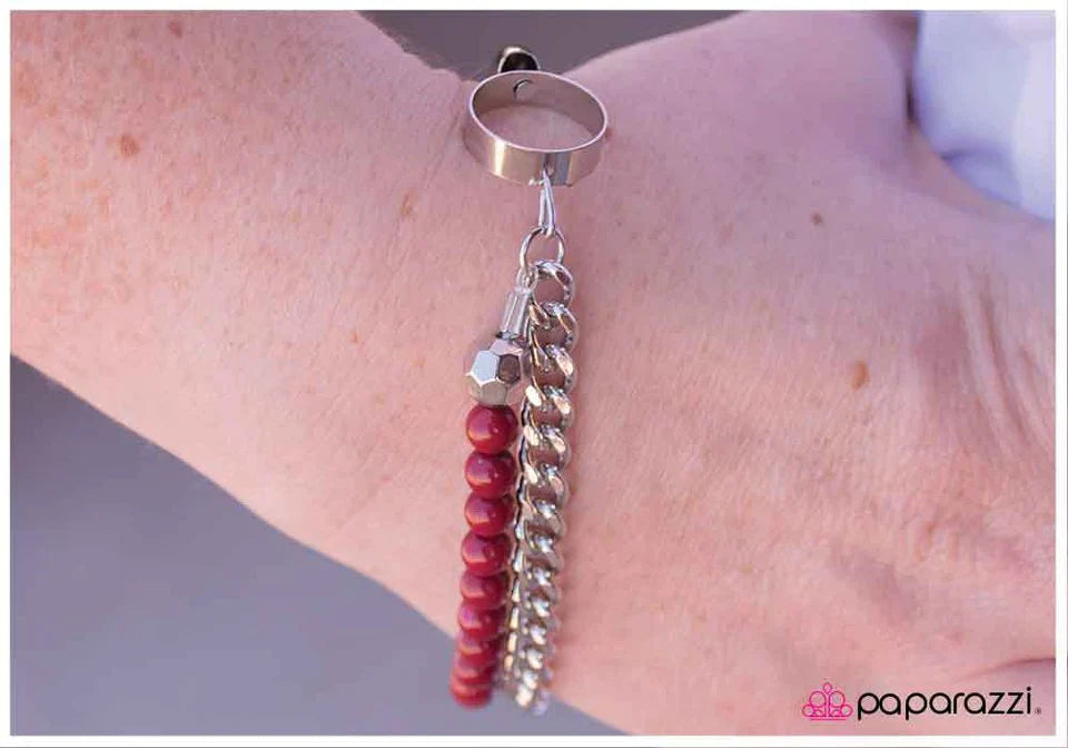 Paparazzi Bracelet ~ Wined and Dined - Red