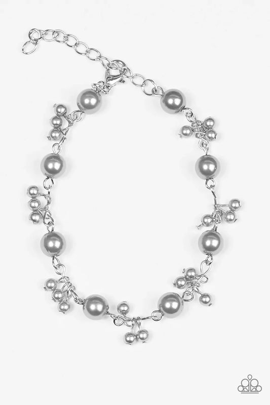 Paparazzi Bracelet ~ Posh In Pearls - Silver