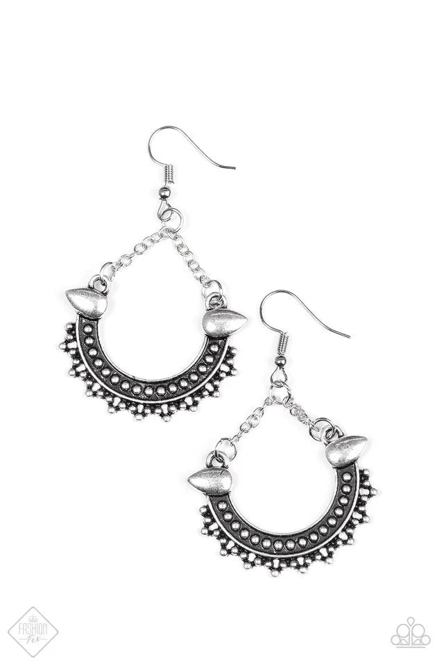 Paparazzi Earring ~ Boots and Bourbon - Silver