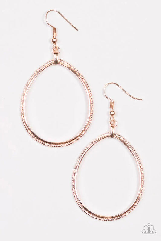 Paparazzi Earring ~ Monsoon Shimmer - Rose Gold