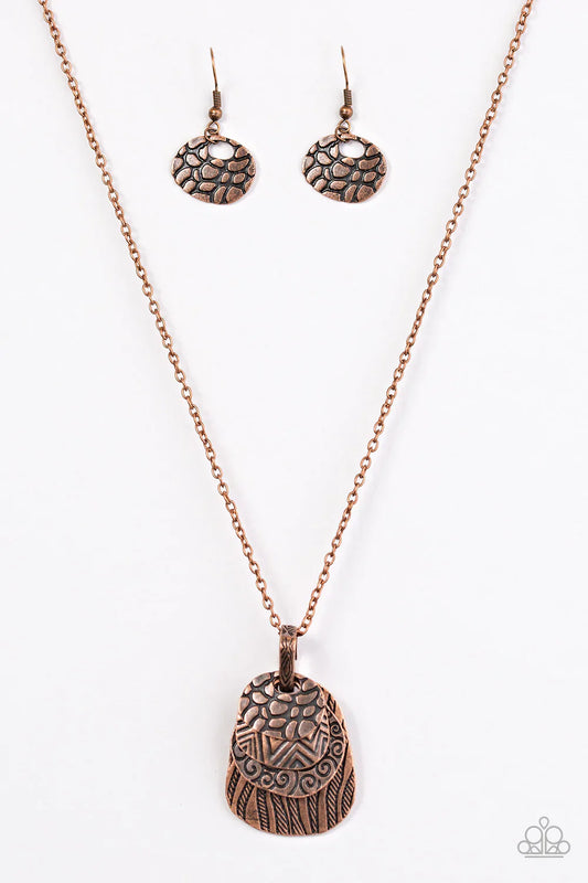 Paparazzi Necklace ~ Texture Temptress - Copper