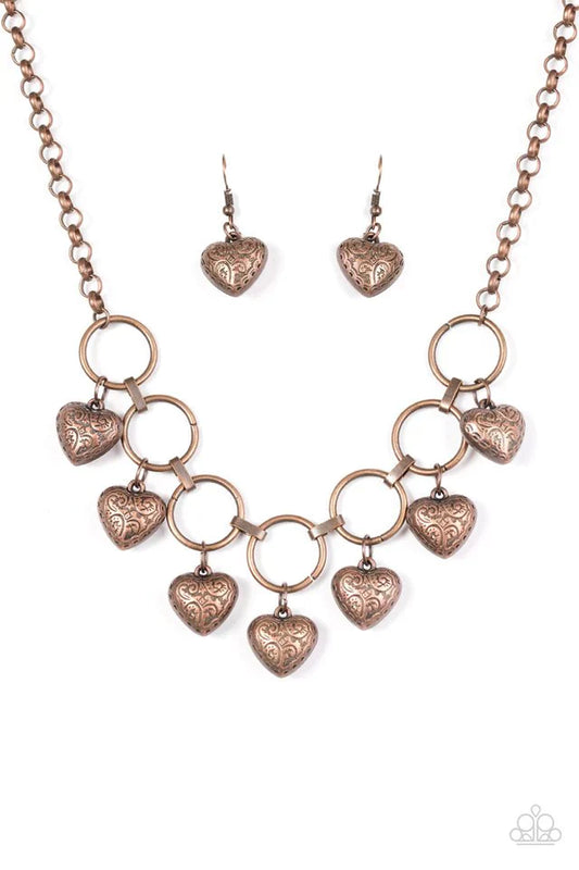 Paparazzi Necklace ~ Radiant Romance - Copper