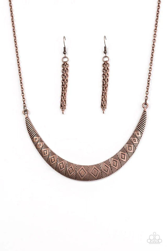 Paparazzi Necklace ~ Going So MOON? - Copper