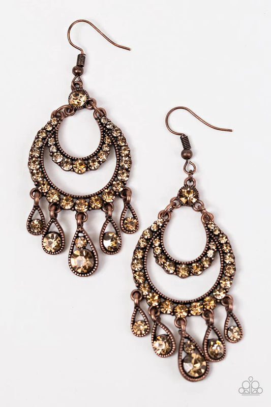 Paparazzi Earring ~ Hollywood Hottie - Copper