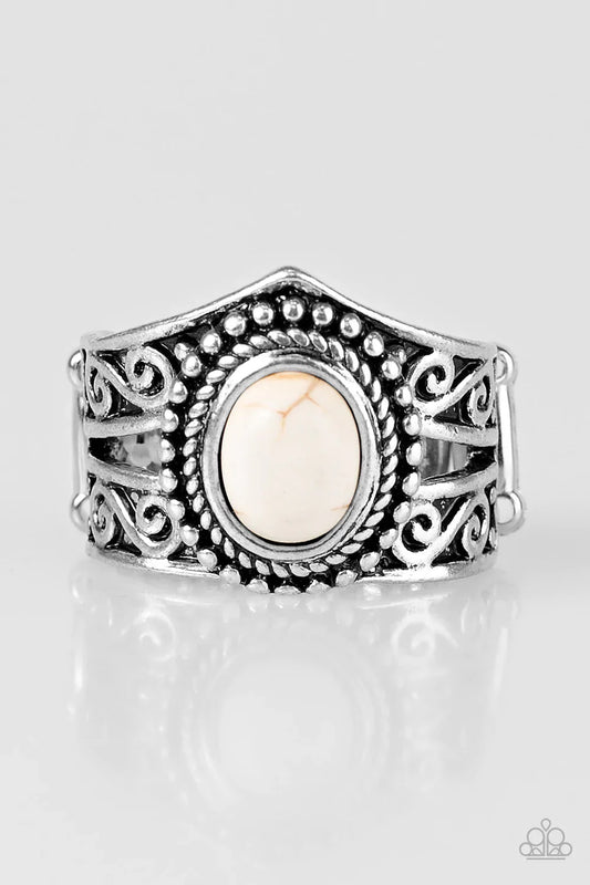 Paparazzi Ring ~ Chief of Chic - White