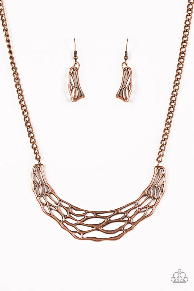 Paparazzi Necklace ~ Fashionably Fractured - Copper