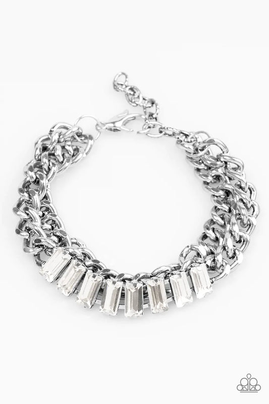 Paparazzi Bracelet ~ Plunge Into Grunge - White