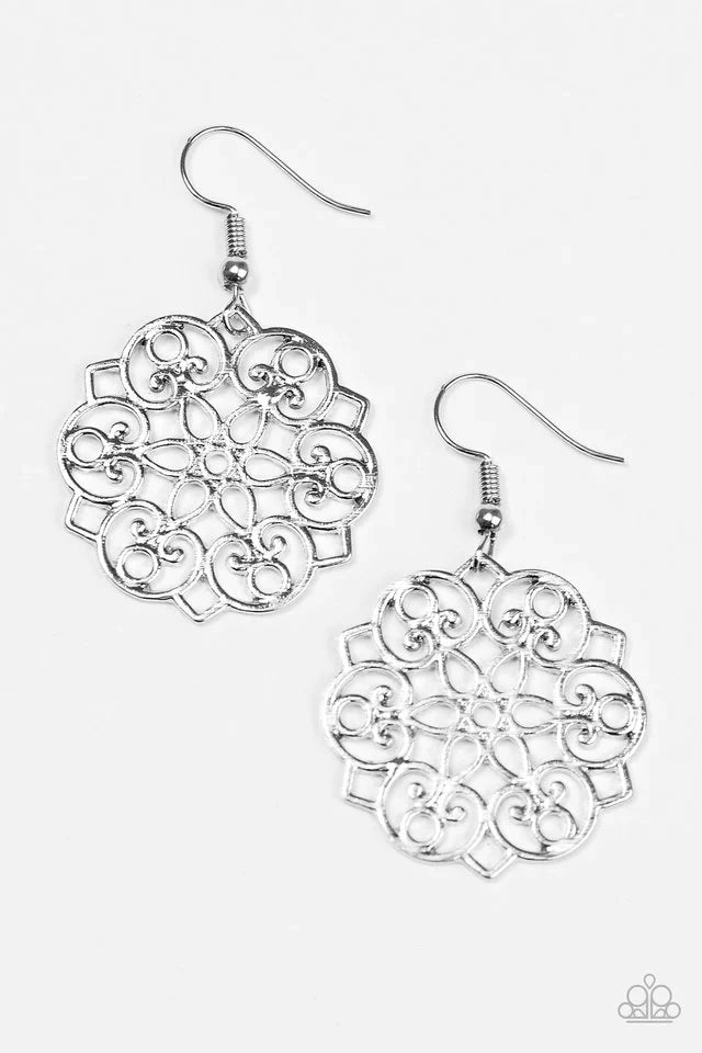 Paparazzi Earring ~ Garden Glam - Silver