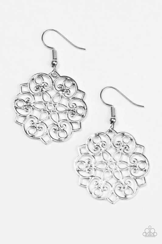 Paparazzi Earring ~ Garden Glam - Silver