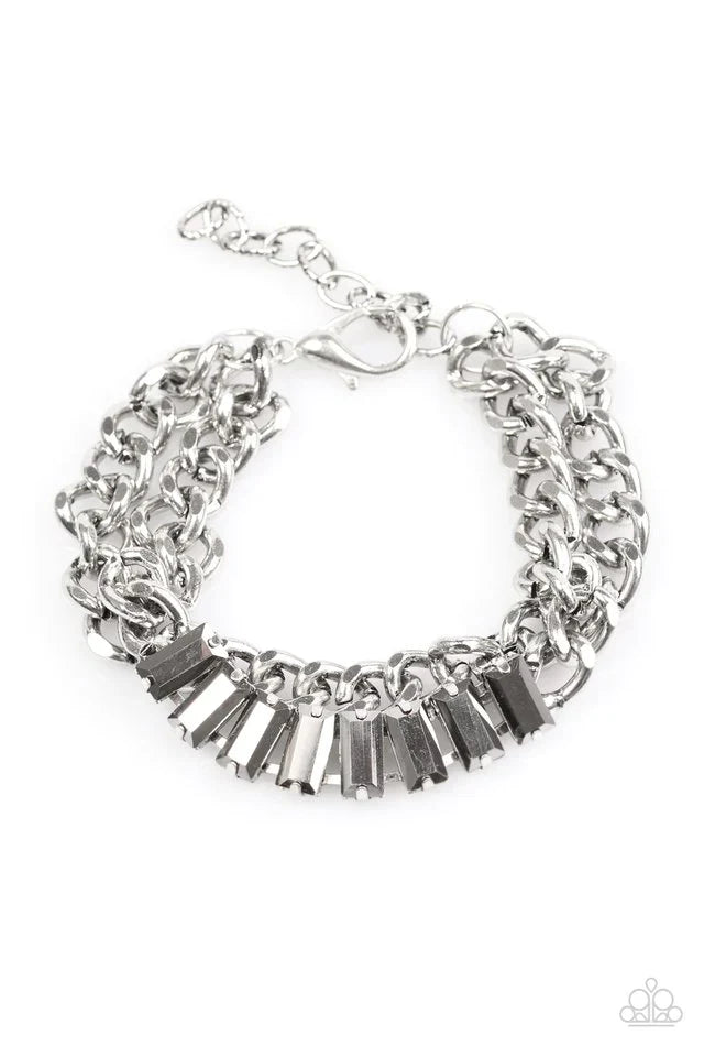 Paparazzi Bracelet ~ Plunge Into Grunge - Silver