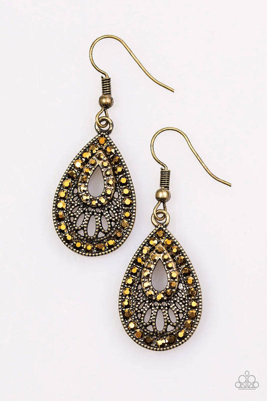 Paparazzi Earring ~ Radiant Revelry - Brass