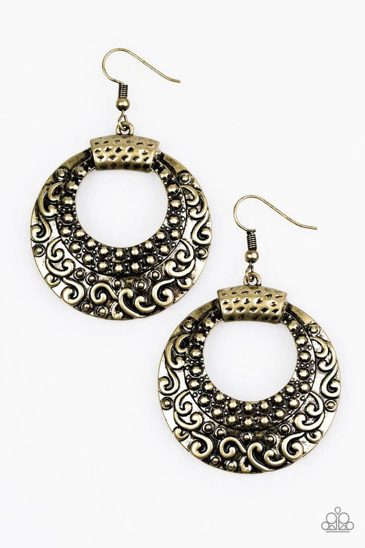 Paparazzi Earring ~ We Are All Wild Things - Brass