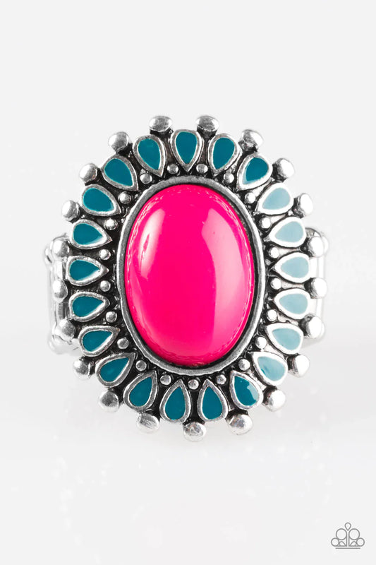 Paparazzi Ring ~ Wild Wallflower - Pink