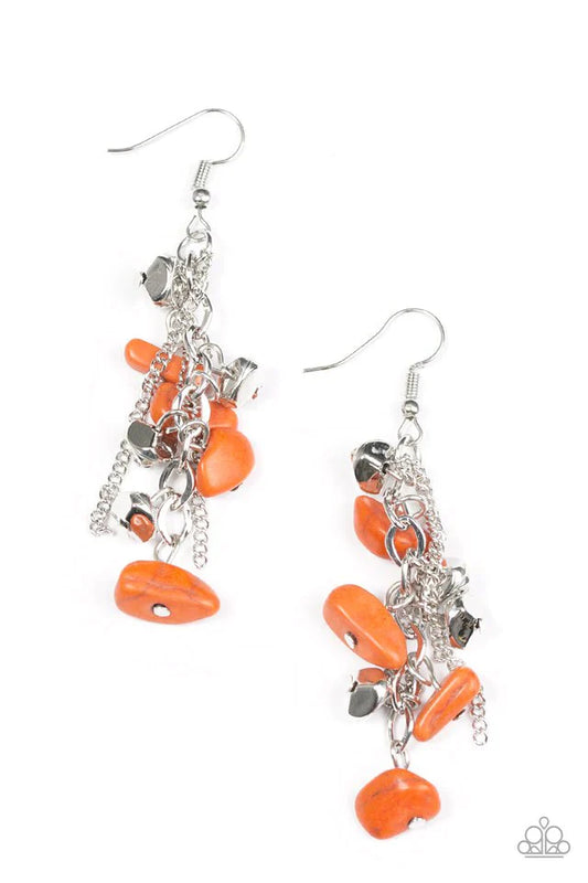 Paparazzi Earring ~ Rocky Radiance - Orange