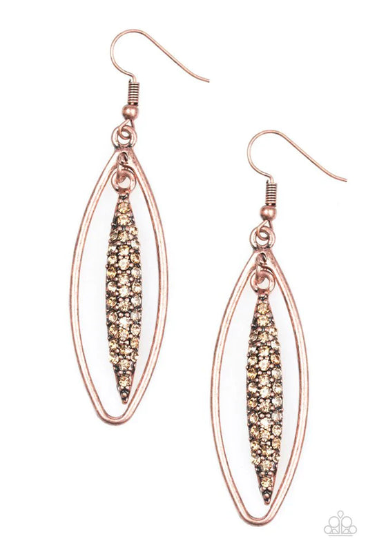 Paparazzi Earring ~ Sparkle All Day - Copper