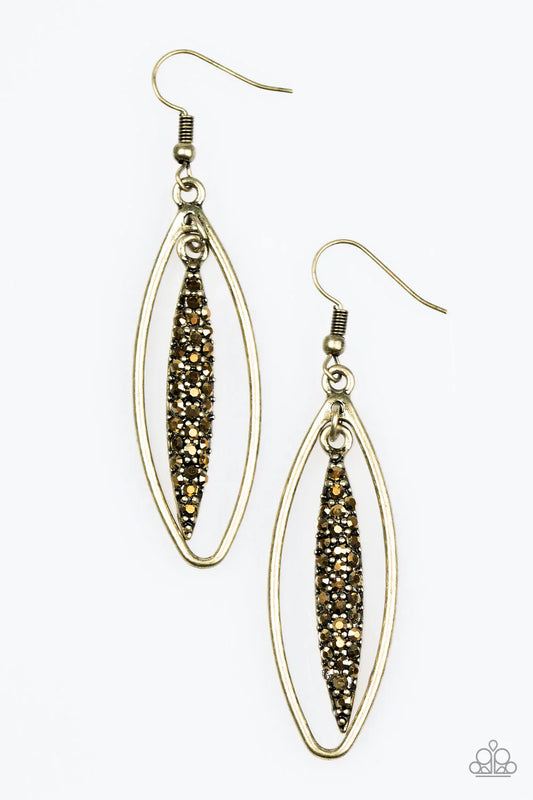 Paparazzi Earring ~ Sparkle All Day - Brass