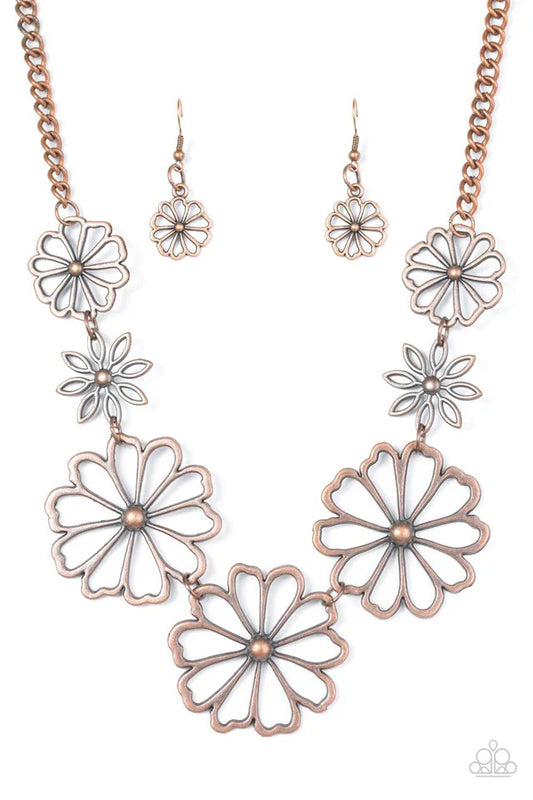 Paparazzi Necklace ~ Blooming With Beauty - Copper