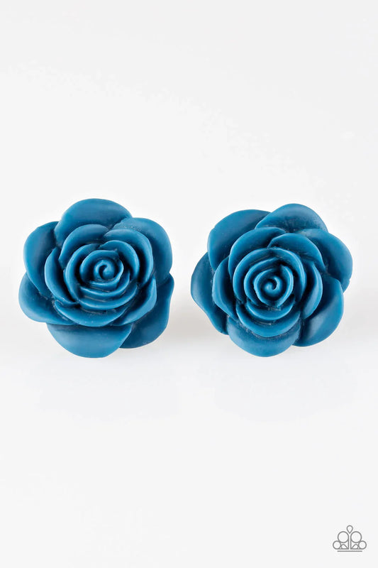 Paparazzi Earring ~ Raving About Roses - Blue