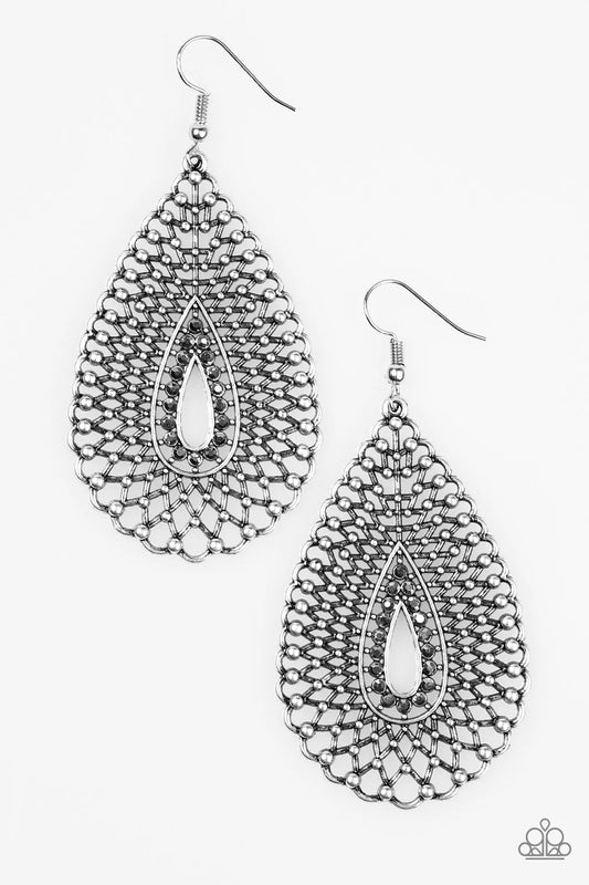 Paparazzi Earring ~ Storm Surge - Silver