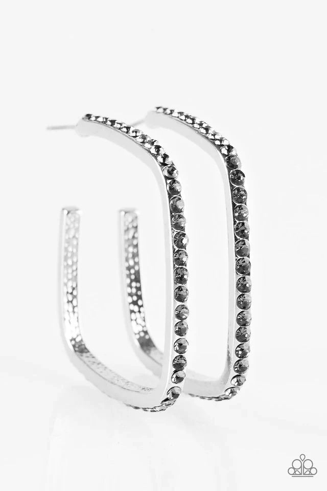 Paparazzi Earring ~ Send In The HOOPS - Silver