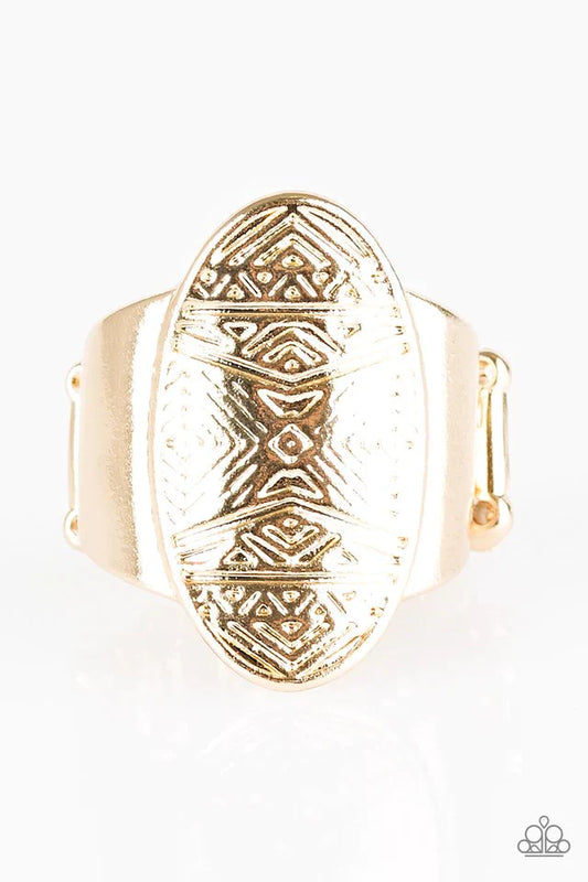 Paparazzi Ring ~ Tiki Tahiti - Gold