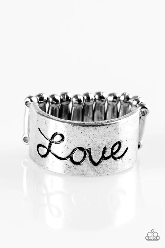 Paparazzi Ring ~ Love Hard - Silver