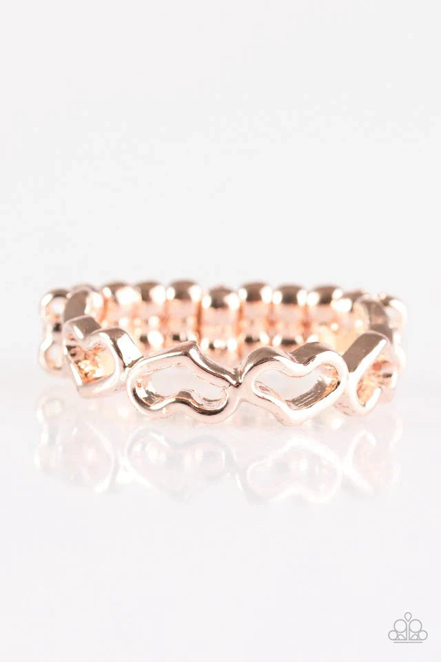 Paparazzi Ring ~ Heart Art - Rose Gold